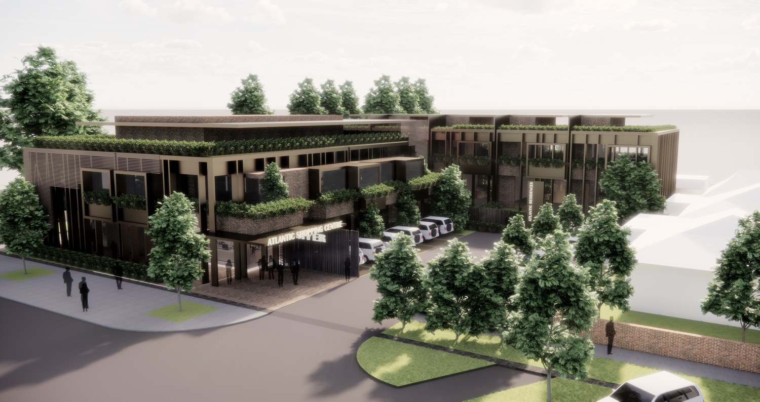 Atlantic Residences three-quarter street view
