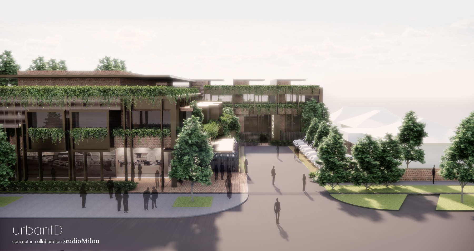 Atlantic Residences street approach render