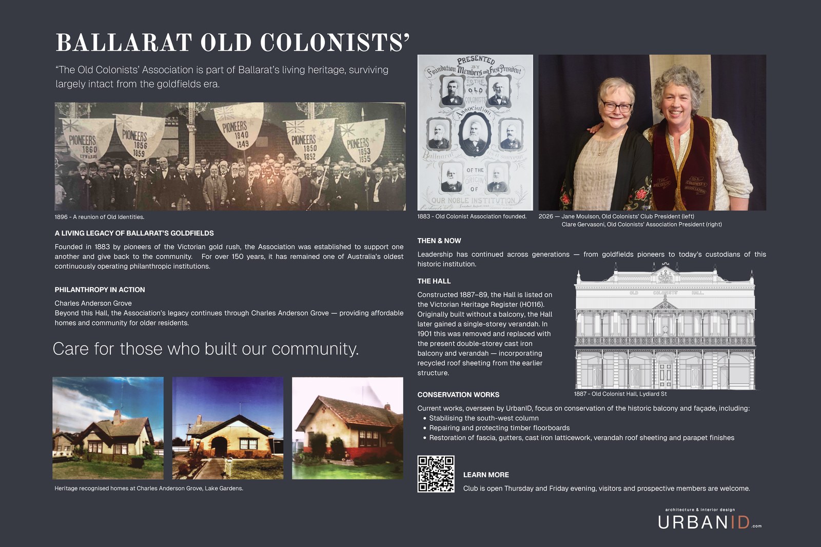 Ballarat Old Colonists' history and project information sign